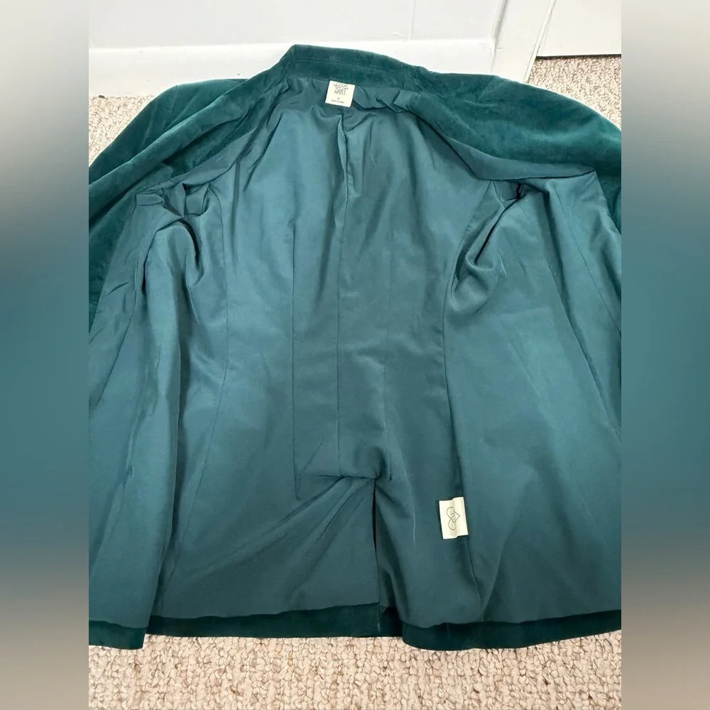 Matilda Jane Good Hart Double-Breasted Velvet dark green Women's Blazer size S - Picture 7 of 9